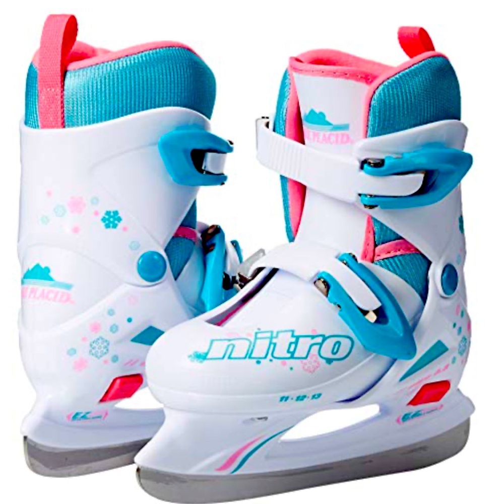 Lake Placid Girls Nitro 8.8 Adjustable Ice Skates, small size 11-13 , in great
